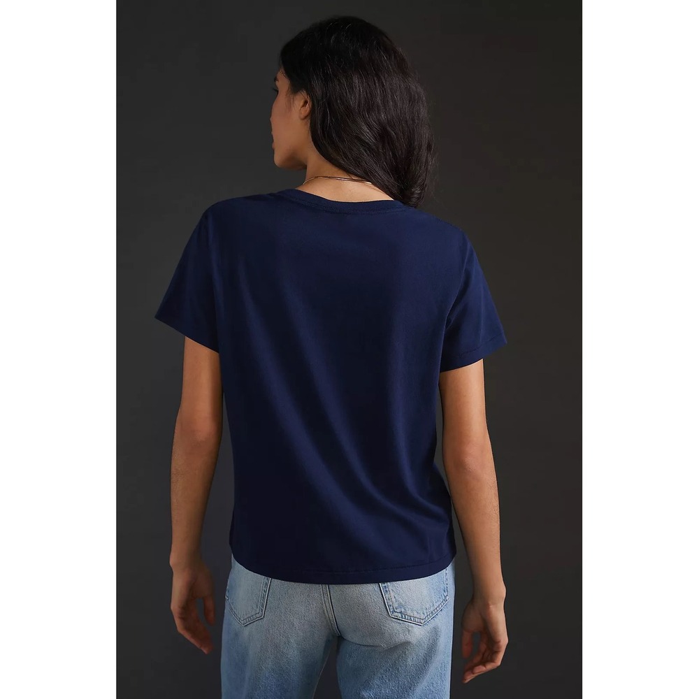 Kerri Rosenthal | Anthropologie Made With Love Graphic Tee Cotton Navy Blue M - Picture 3 of 11